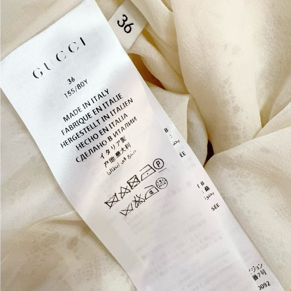 🧨steal Authentic Gucci Cream Lace Dress with Black Details - Picture 8 of 8
